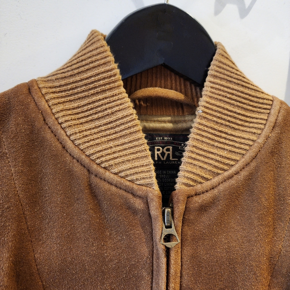 Ralph Lauren RRL Deerskin Suede Bomber Jacket Size M